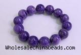 CGB2556 7.5 inches 16mm round charoite gemstone beaded bracelets