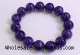 CGB2565 7.5 inches 14mm round charoite gemstone beaded bracelets