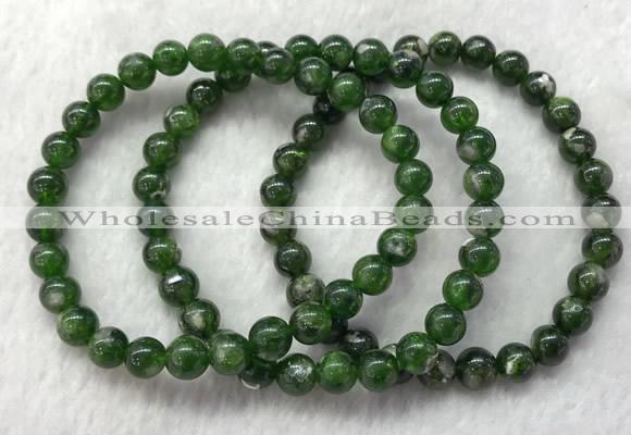 CGB2616 7.5 inches 7mm round diopside quartz beaded bracelets