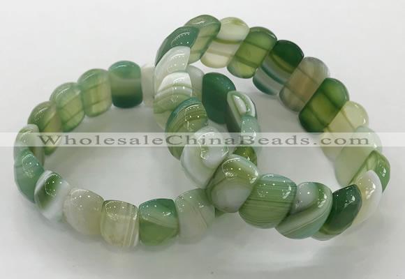 CGB3128 7.5 inches 10*20mm faceted oval agate bracelets