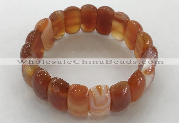 CGB3144 7.5 inches 11*23mm faceted oval agate bracelets