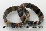 CGB3235 7.5 inches 12*20mm oval mixed tiger eye bracelets