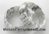 CGB3258 7.5 inches 12*25mm oval white howlite bracelets