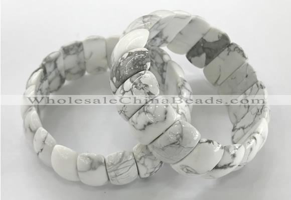 CGB3258 7.5 inches 12*25mm oval white howlite bracelets