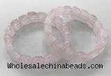 CGB3265 7.5 inches 10*15mm faceted marquise rose quartz bracelets