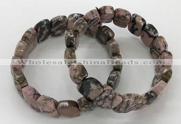 CGB3273 7.5 inches 10*15mm faceted marquise rhodonite bracelets