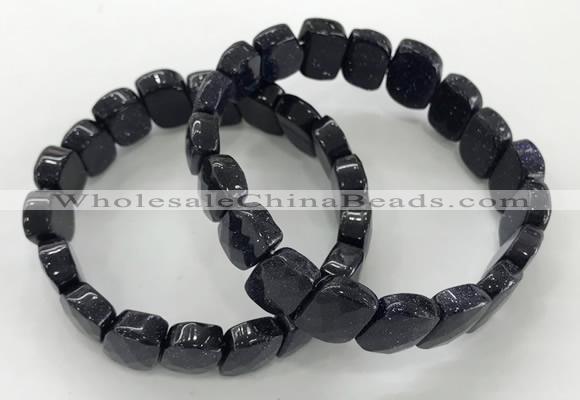 CGB3278 7.5 inches 10*15mm faceted marquise blue goldstone bracelets