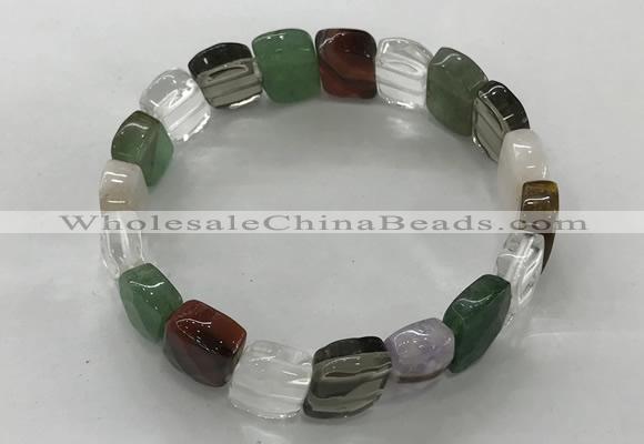 CGB3280 7.5 inches 10*15mm faceted oval mixed gemstone bracelets