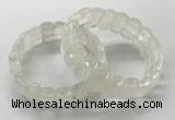 CGB3290 7.5 inches 10*20mm faceted oval white crystal bracelets