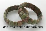 CGB3300 7.5 inches 10*20mm faceted oval unakite bracelets