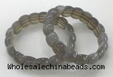 CGB3333 7.5 inches 10*15mm rectangle grey agate bracelets