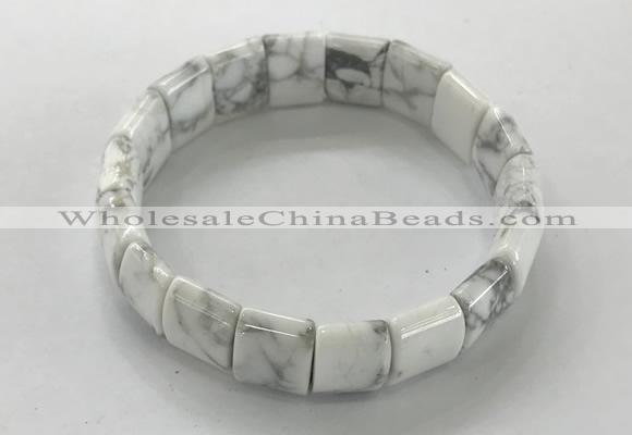 CGB3336 7.5 inches 10*15mm rectangle white howlite bracelets