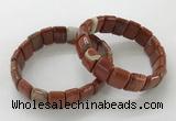 CGB3342 7.5 inches 10*15mm rectangle red jasper bracelets