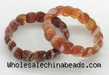 CGB3373 7.5 inches 10*15mm oval red line agate bracelets