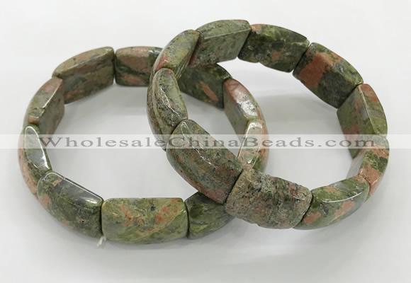 CGB3410 7.5 inches 15*21mm unakite gemstone bracelets