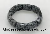 CGB3416 7.5 inches 15*21mm snowflake obsidian bracelets