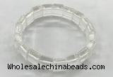 CGB3420 7.5 inches 12*15mm faceted rectangle white crystal bracelets