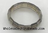 CGB3425 7.5 inches 12*15mm faceted rectangle grey agate bracelets