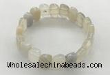 CGB3443 7.5 inches 10*15mm faceted marquise grey agate bracelets