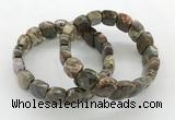 CGB3444 7.5 inches 10*15mm faceted marquise rainforest agate bracelets