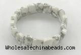 CGB3445 7.5 inches 10*15mm faceted marquise white howlite bracelets