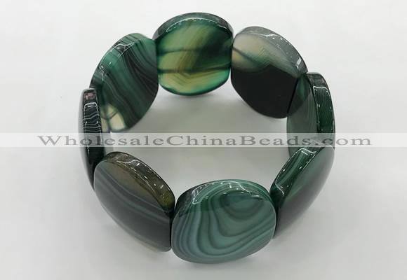 CGB3496 7.5 inches 30*40mm oval agate gemstone bracelets