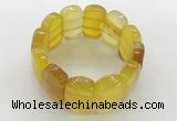 CGB3510 7.5 inches 18*30mm faceted oval agate bracelets