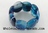 CGB3521 7.5 inches 28*40mm faceted oval agate bracelets