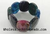 CGB3523 7.5 inches 28*40mm faceted oval agate bracelets