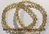 CGB4028 7.5 inches 7mm round citrine beaded bracelets wholesale