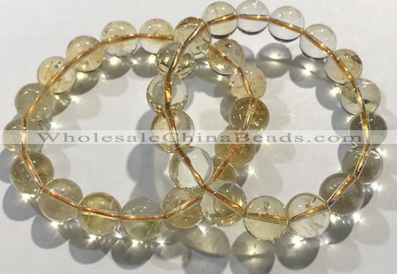 CGB4032 7.5 inches 11mm round citrine beaded bracelets wholesale