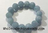 CGB4039 7.5 inches 13mm faceted round aquamarine beaded bracelets