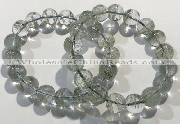 CGB4044 7.5 inches 11mm round green phantom quartz beaded bracelets