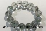 CGB4048 7.5 inches 15mm round green phantom quartz beaded bracelets