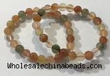 CGB4071 7.5 inches 8mm round mixed rutilated quartz beaded bracelets