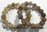 CGB4082 7.5 inches 13mm round golden rutilated quartz beaded bracelets