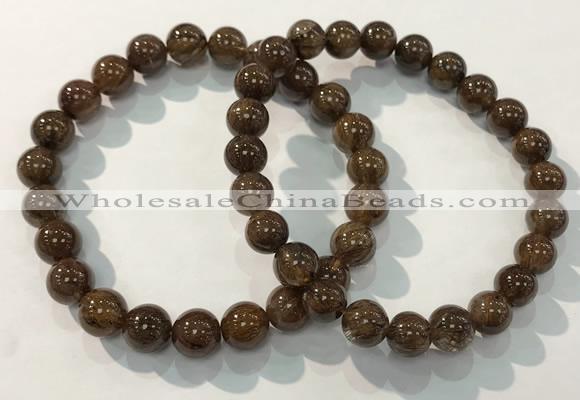 CGB4093 7.5 inches 8mm round rutilated quartz beaded bracelets