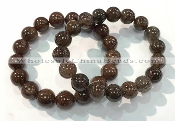 CGB4097 7.5 inches 12mm round rutilated quartz beaded bracelets