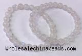 CGB4500 7.5 inches 7mm - 8mm round white moonstone beaded bracelets