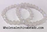 CGB4505 7.5 inches 7mm - 8mm round white moonstone beaded bracelets