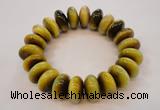 CGB451 8.5 inches 10*19mm rondelle yellow tiger eye gemstone bracelet wholesale