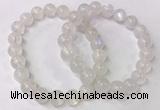 CGB4513 7.5 inches 10mm round white moonstone beaded bracelets