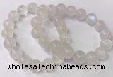 CGB4514 7.5 inches 12mm round white moonstone beaded bracelets