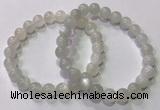 CGB4516 7.5 inches 8mm round white moonstone beaded bracelets