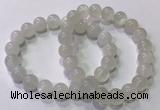 CGB4517 7.5 inches 10mm round white moonstone beaded bracelets