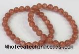 CGB4533 7.5 inches 8mm round golden sunstone beaded bracelets