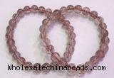 CGB4637 7mm - 8mm round red rutilated quartz beaded bracelets