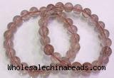 CGB4638 9mm round red rutilated quartz beaded bracelets