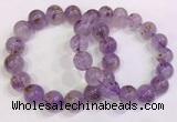 CGB4659 13mm - 14mm round purple phantom quartz beaded bracelets