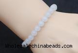 CGB5007 6mm, 8mm round white jade beads stretchy bracelets